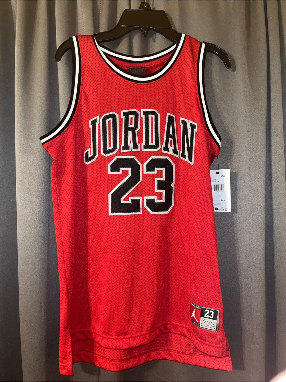 Jordan Red Mesh 23 Patch Basketball Jersey
